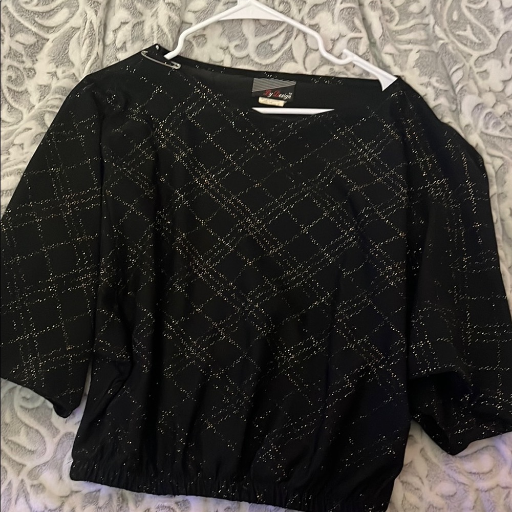 Black Plaid Women's Top